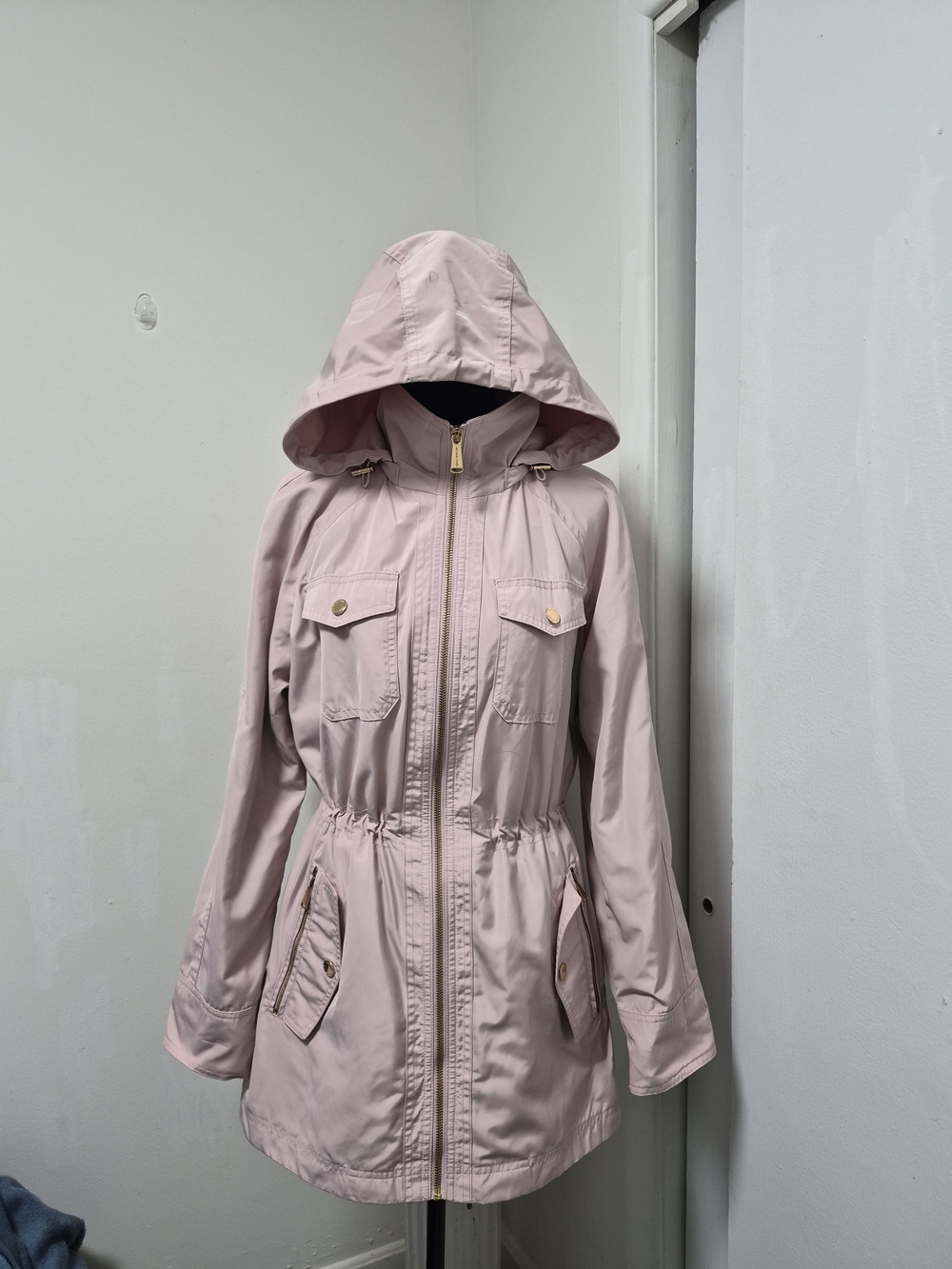 Michael Kors Light Pink Hooded Utility Jacket